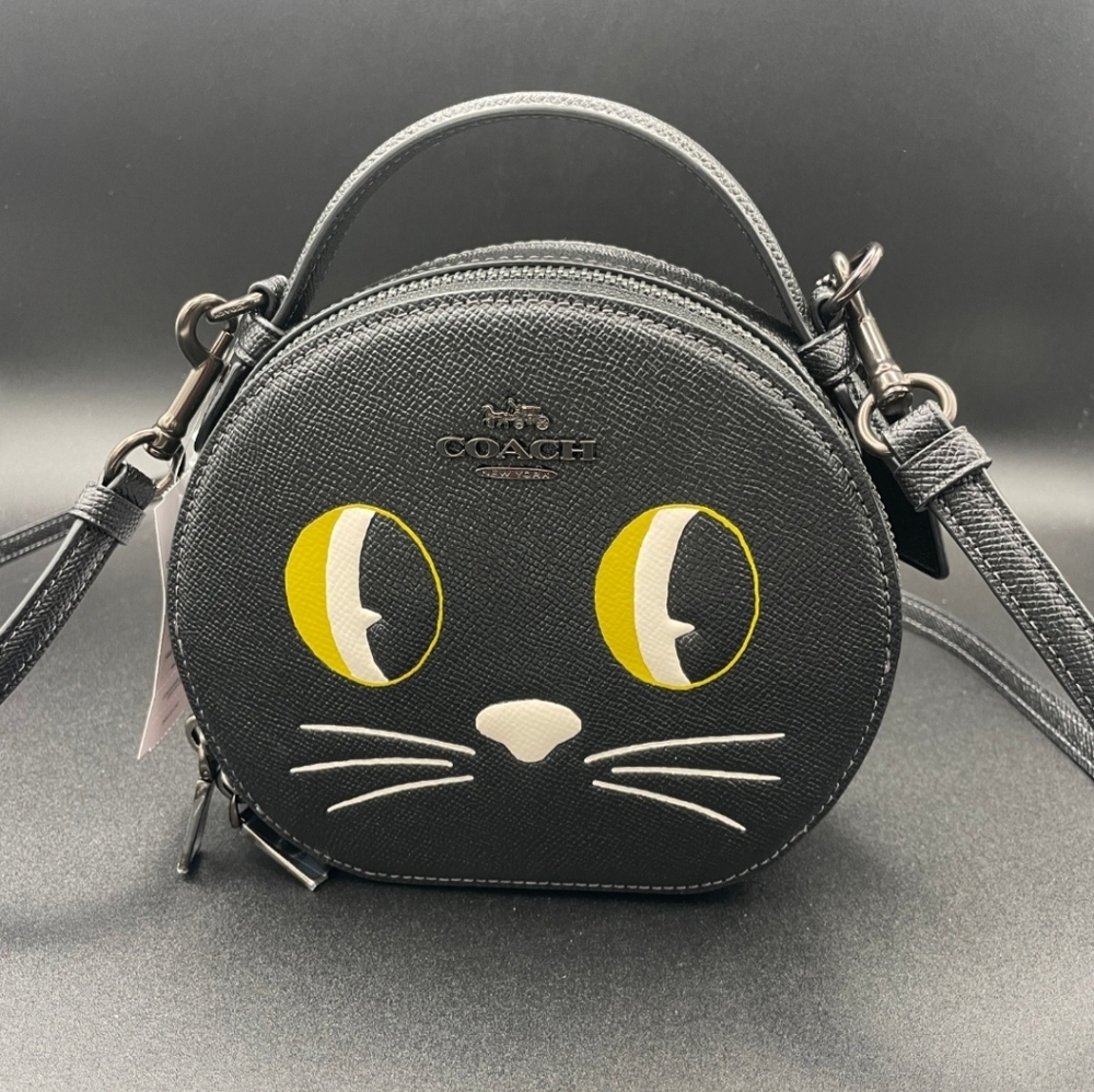 Coach Black Cat Face Crossbody Bag - Picture 1 of 6